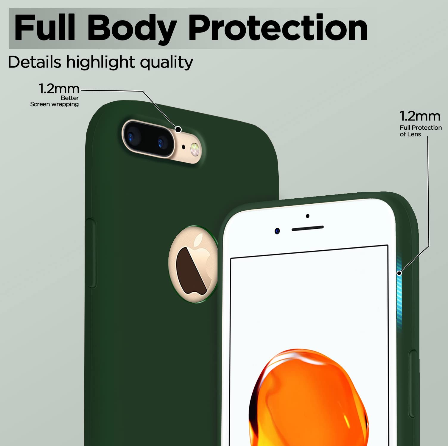 Pikkme iPhone 7 Plus/8 Plus Soft Silicone atrovirens back cover – photo 3