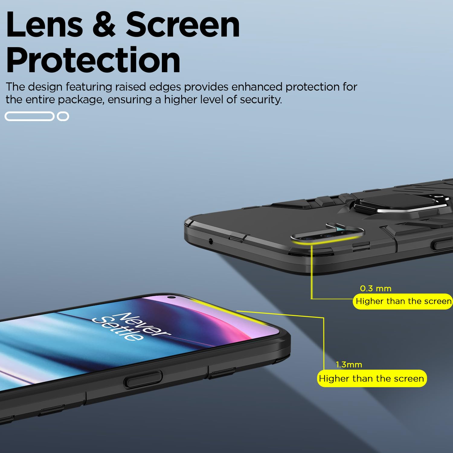 Pikkme OnePlus Nord Ce 5G D5 Tough Armor Back Cover | Black