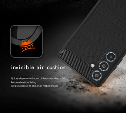 Pikkme Samsung Galaxy M35 5G Hybrid Carbon Fiber Back Cover (Black)