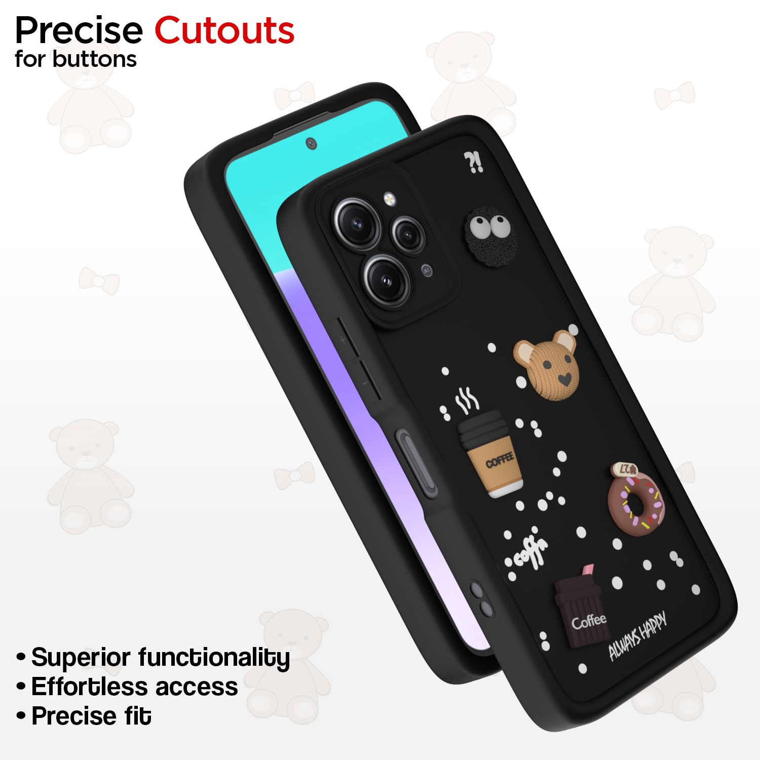 Black Silicone phone cover for Redmi 12 4G – Pikkme – photo 6