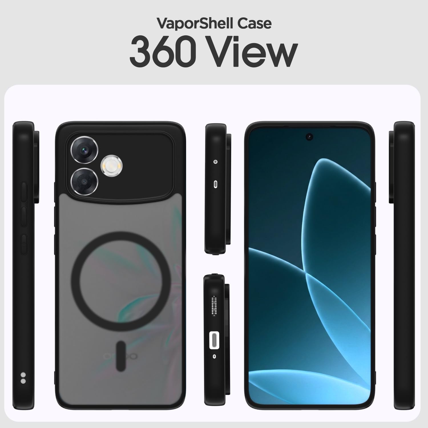 Black smoke mag-safe mobile back cover for Oppo F33 Pro 5G – Pikkme – photo 2