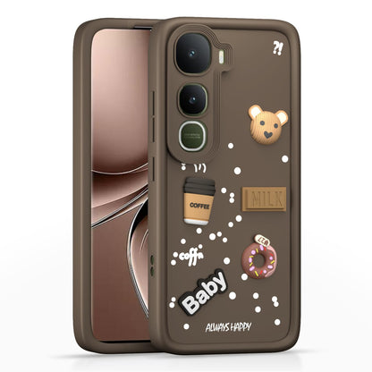 Vivo Y400 5G/3D Silicone mobile back cover in brown by Pikkme