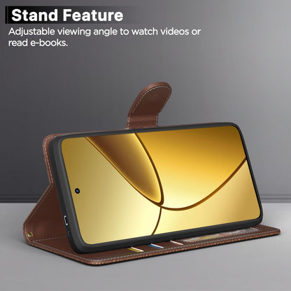 Pikkme tan wallet flip cover for Realme Narzo 70x 5G/N65/13/12/12X 5G/C65 – photo 3