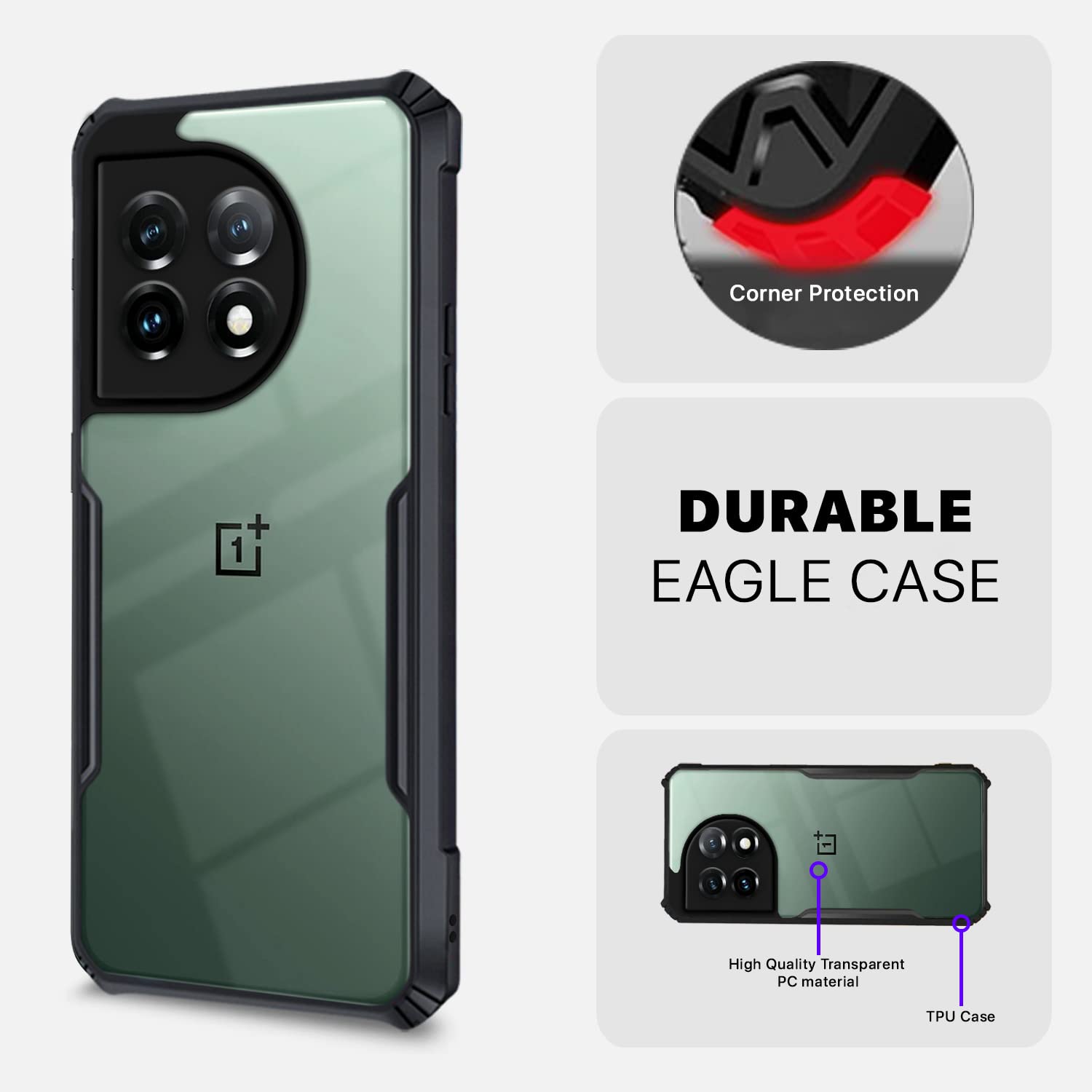 Pikkme black Hybrid mobile cover for OnePlus 11 5G – photo 4