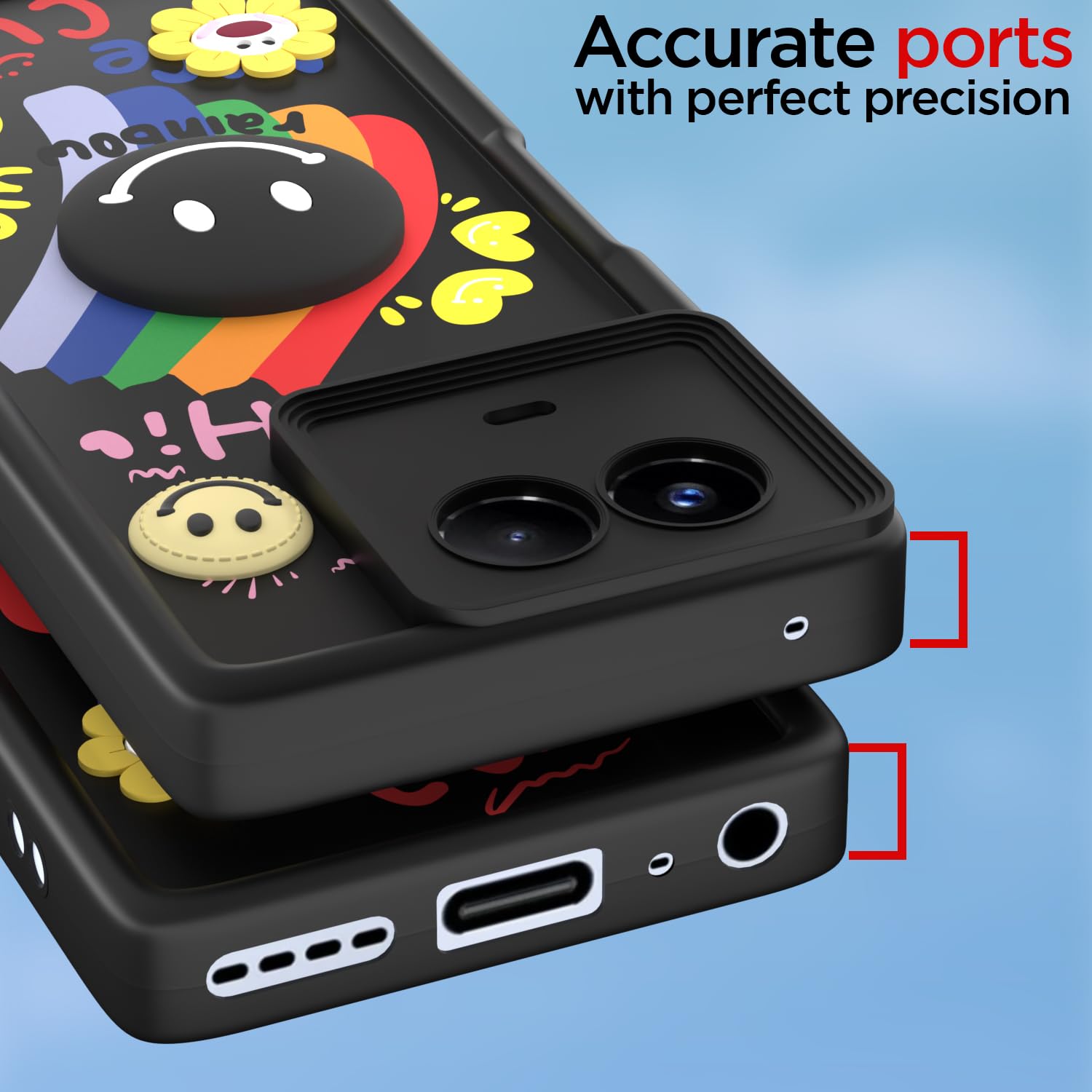 Black Soft Silicone phone cover for Realme 11/11X 5G/Narzo 60X 5G – Pikkme – photo 4