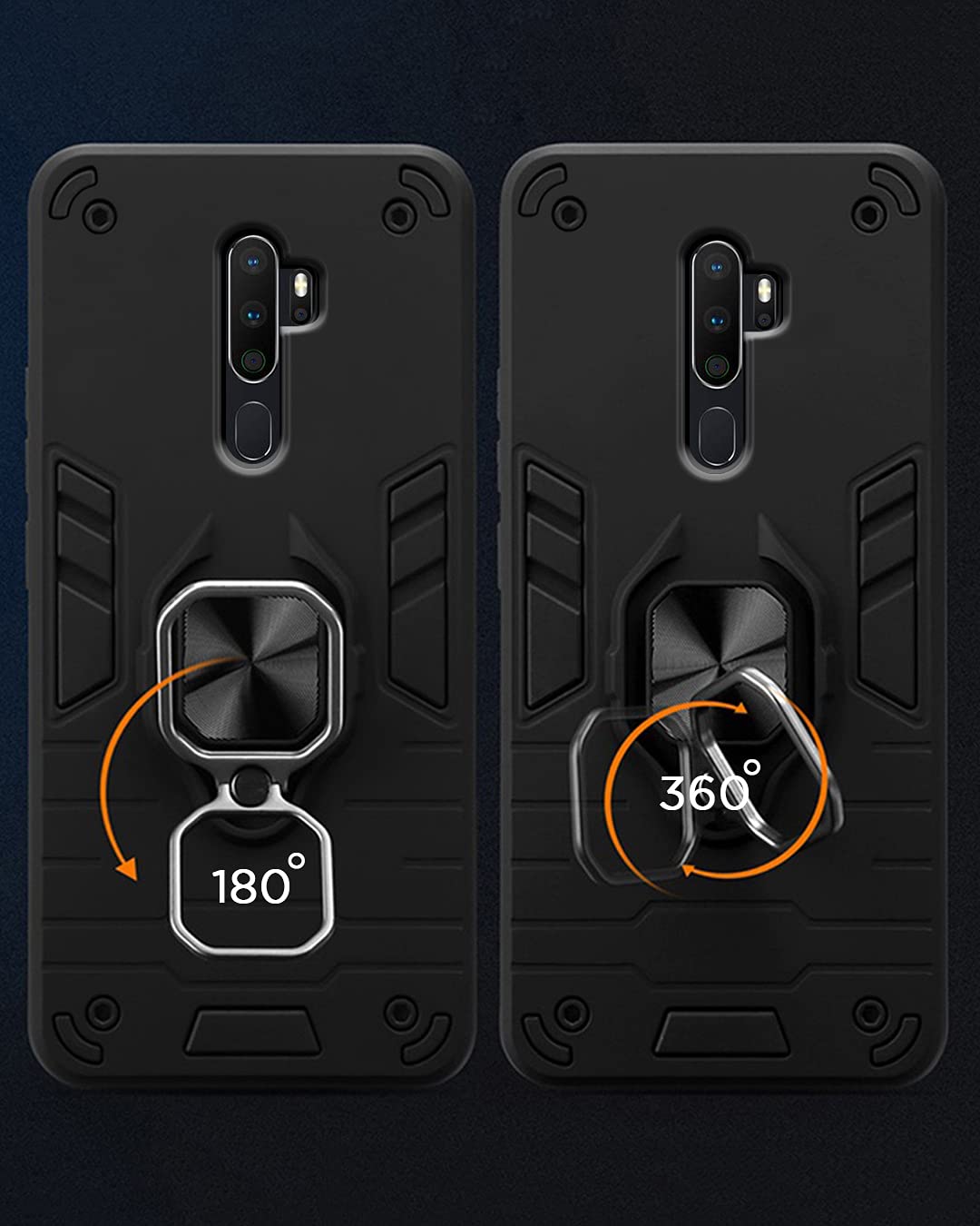 Pikkme black D5 Tough Armor mobile back cover for Oppo A5 2020, Oppo A9 2020 – photo 3