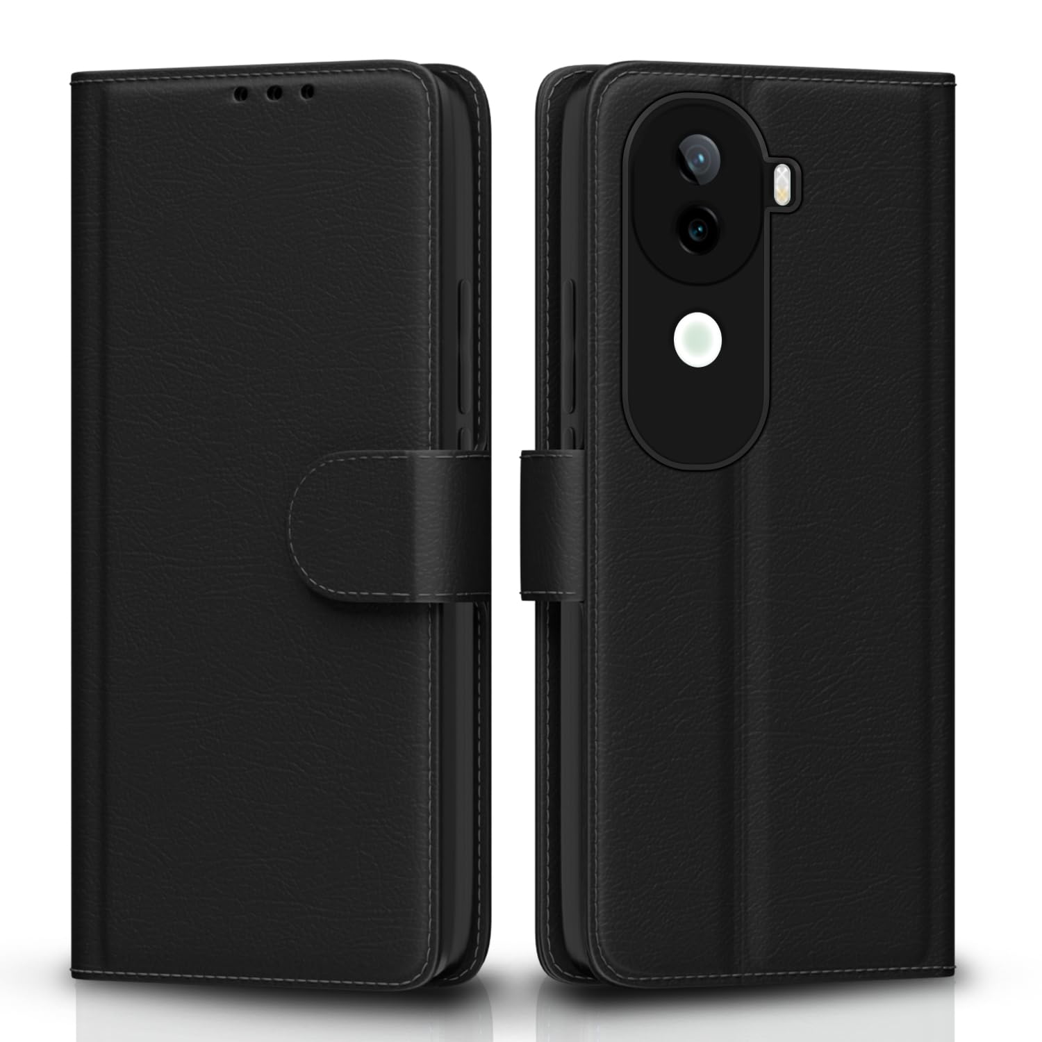 Pikkme black mobile flip cover for Vivo V40e/iQOO Z9s 5G