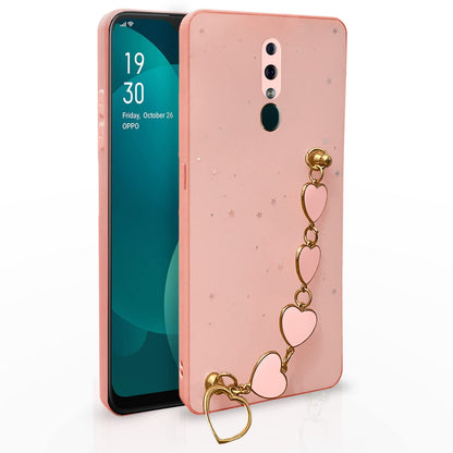 Pikkme pink Chain mobile back cover for Oppo F11