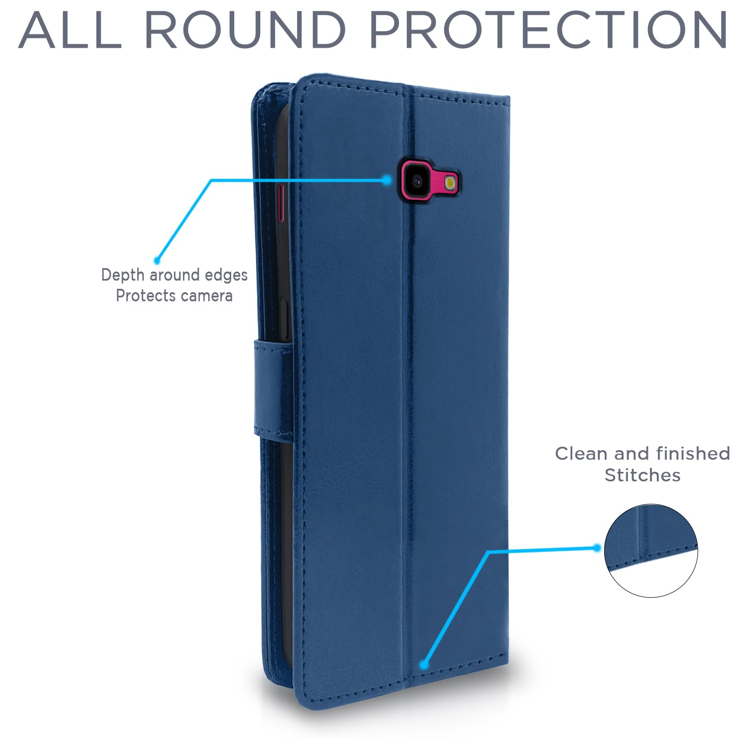 Pikkme  Samsung Galaxy J4 Plus / J4+ Vintage Vintage  Flip Cover Cover (Blue)