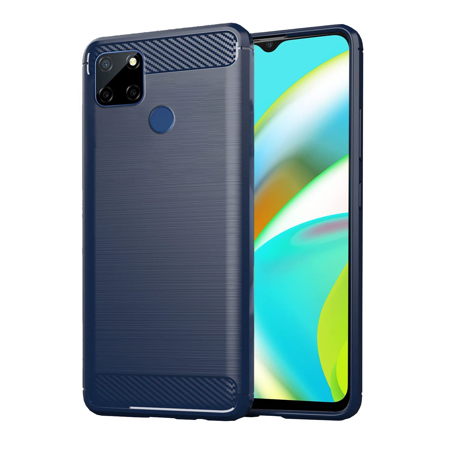 Realme C12/Narzo 20/Narzo 30A/C25 Hybrid back cover in blue by Pikkme