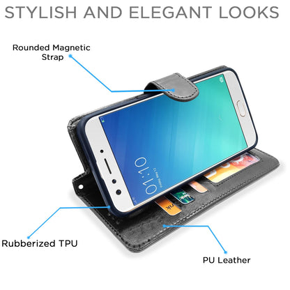 Pikkme Oppo F3 Wallet black mobile flip cover – photo 5