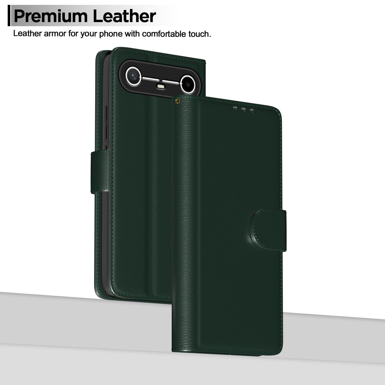 Green Wallet wallet flip cover for Tecno Pova – Pikkme – photo 2