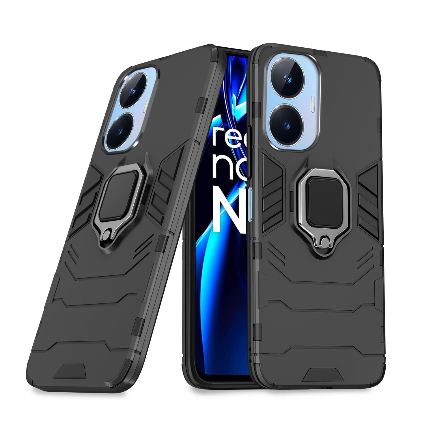 Pikkme black D5 Tough Armor phone cover for Realme Narzo N55/C55