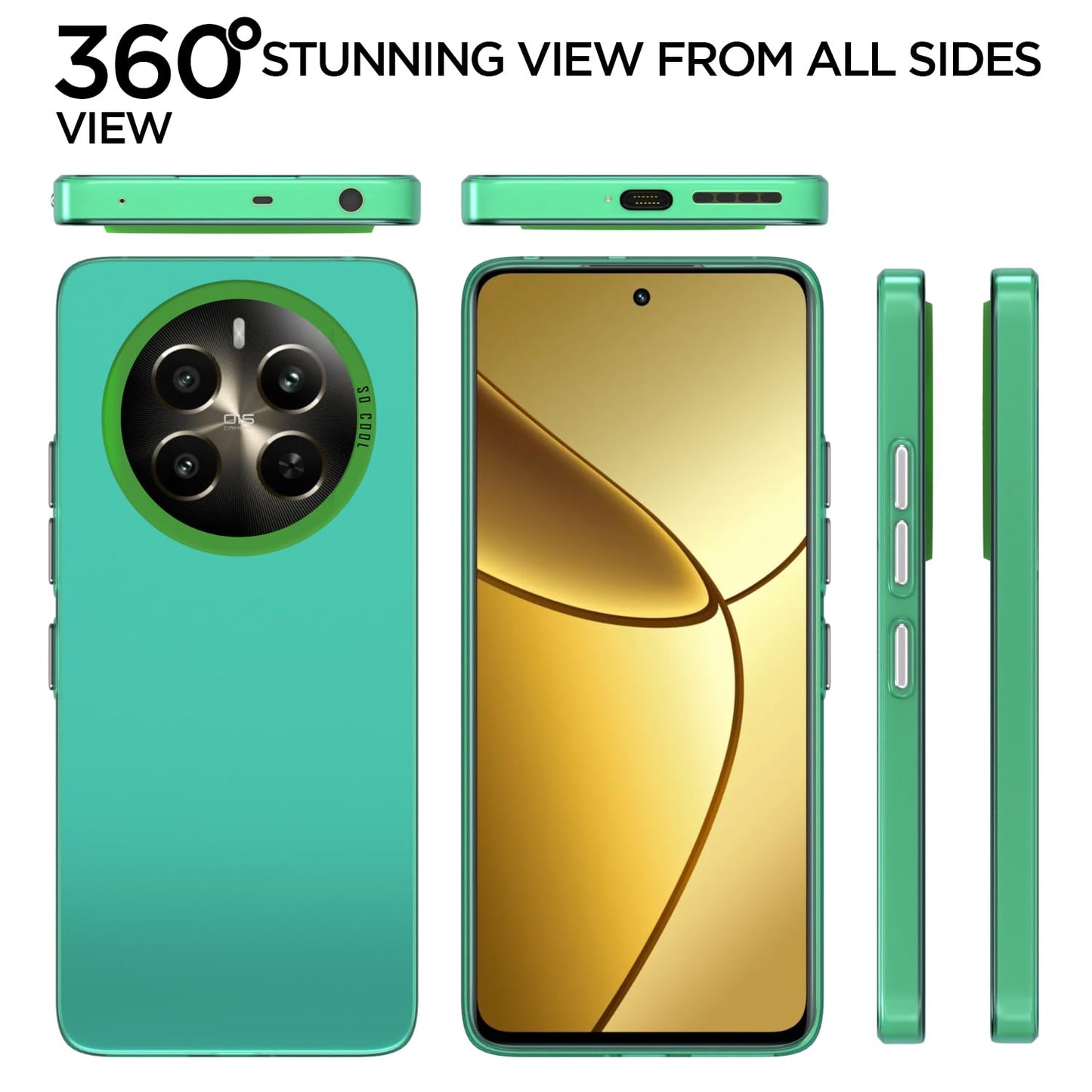 Pikkme Realme 12 Plus 5G So Cool Matte Finish Back Cover (Green)