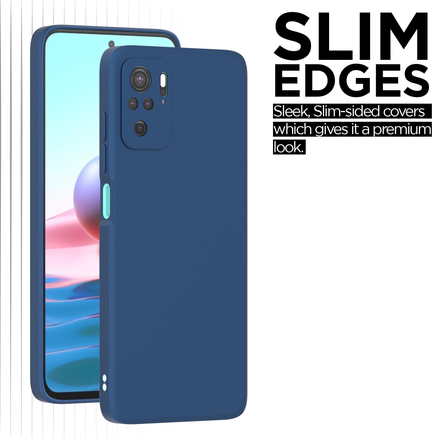 Pikkme Redmi Note 10 / Redmi Note 10S Soft Matte Silicone Shockproof Case(Blue)