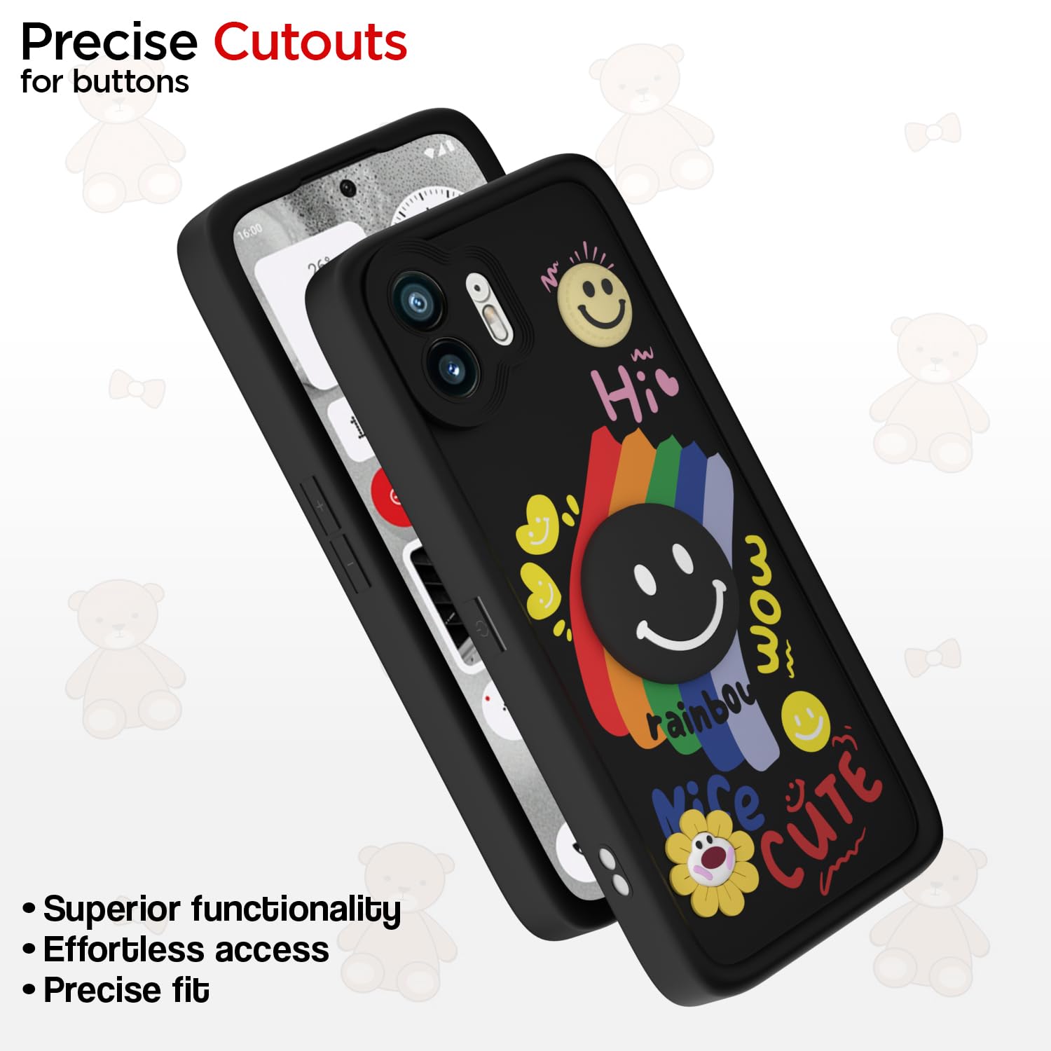 Nothing Phone 2 Soft Silicone mobile cover in black by Pikkme – photo 6