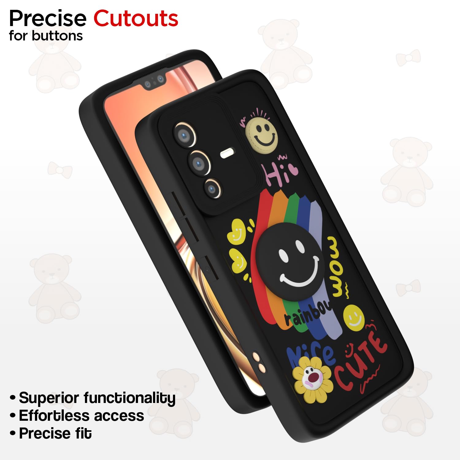 Pikkme black Soft Silicone phone cover for Vivo V23 5G – photo 6