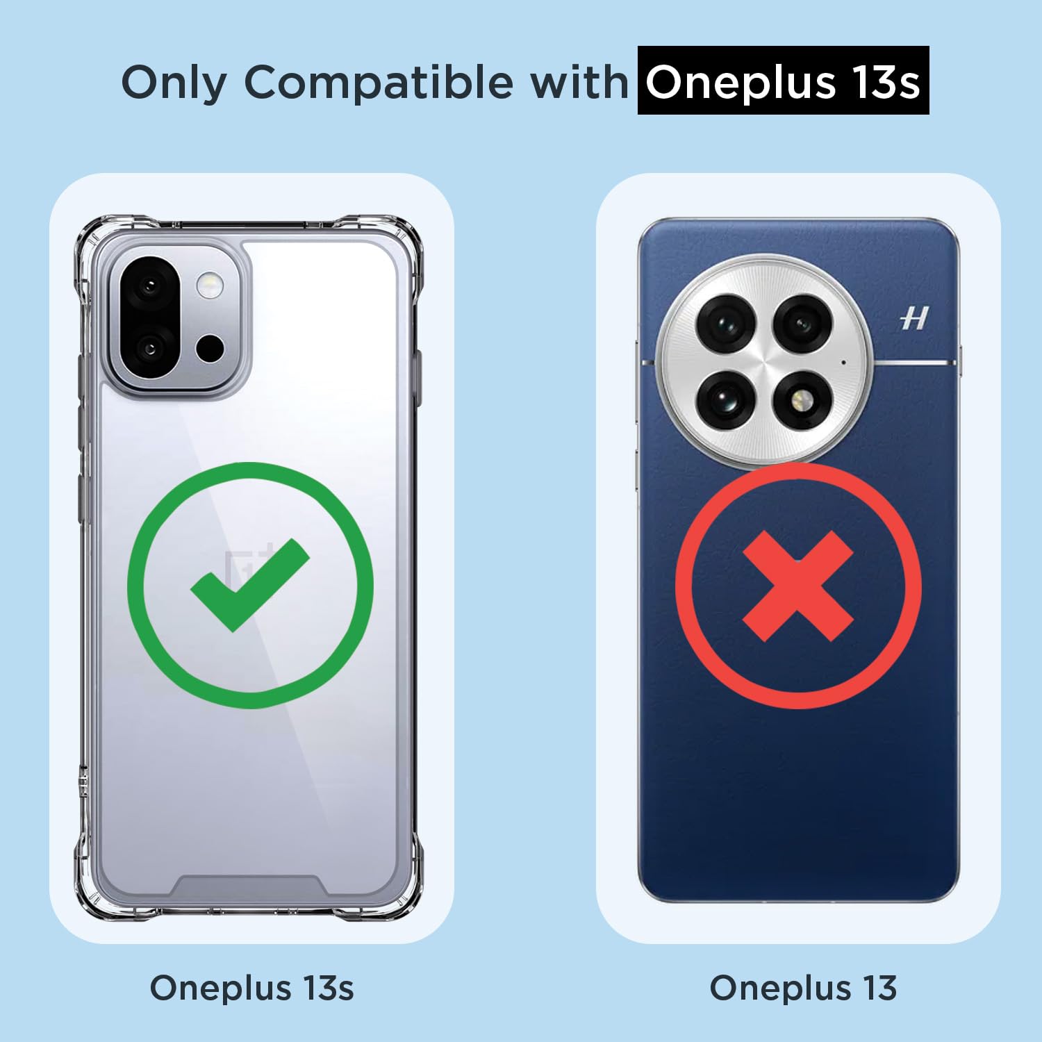 Pikkme OnePlus 13s 5G PC + TPU Crystal Clear Back Cover (Transparent)