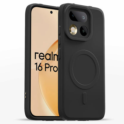 Pikkme black MagSafe mobile back cover for Realme 16 Pro 5G