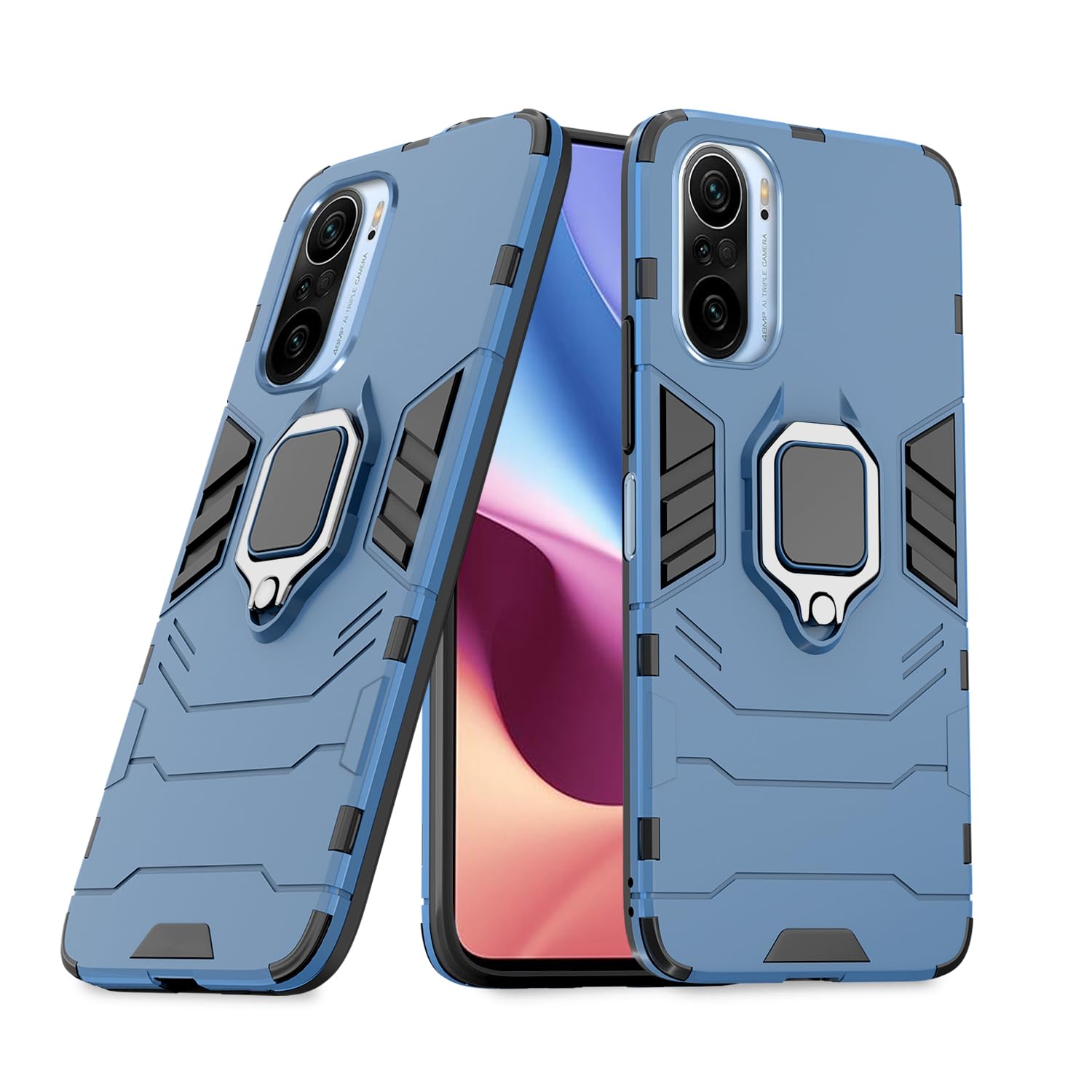 Redmi k40/K40 Pro D5 Tough Armor mobile cover in blue by Pikkme