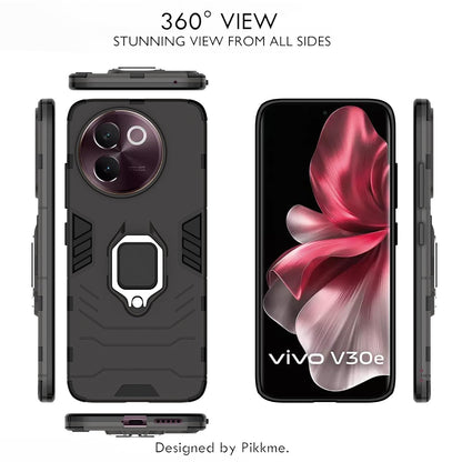 Pikkme Vivo V30E 5G D5 Tough Armor Back Cover (Black)