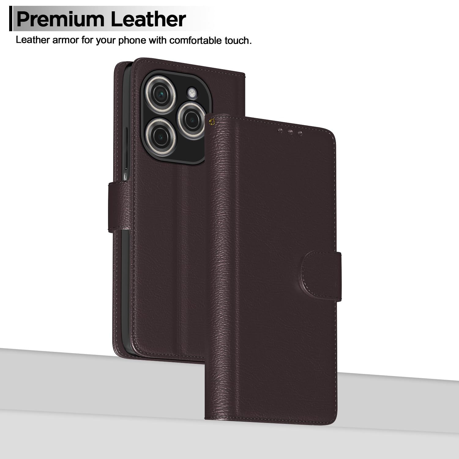Pikkme Tecno Spark 20 Pro Vintage Flip Cover (Coffee)