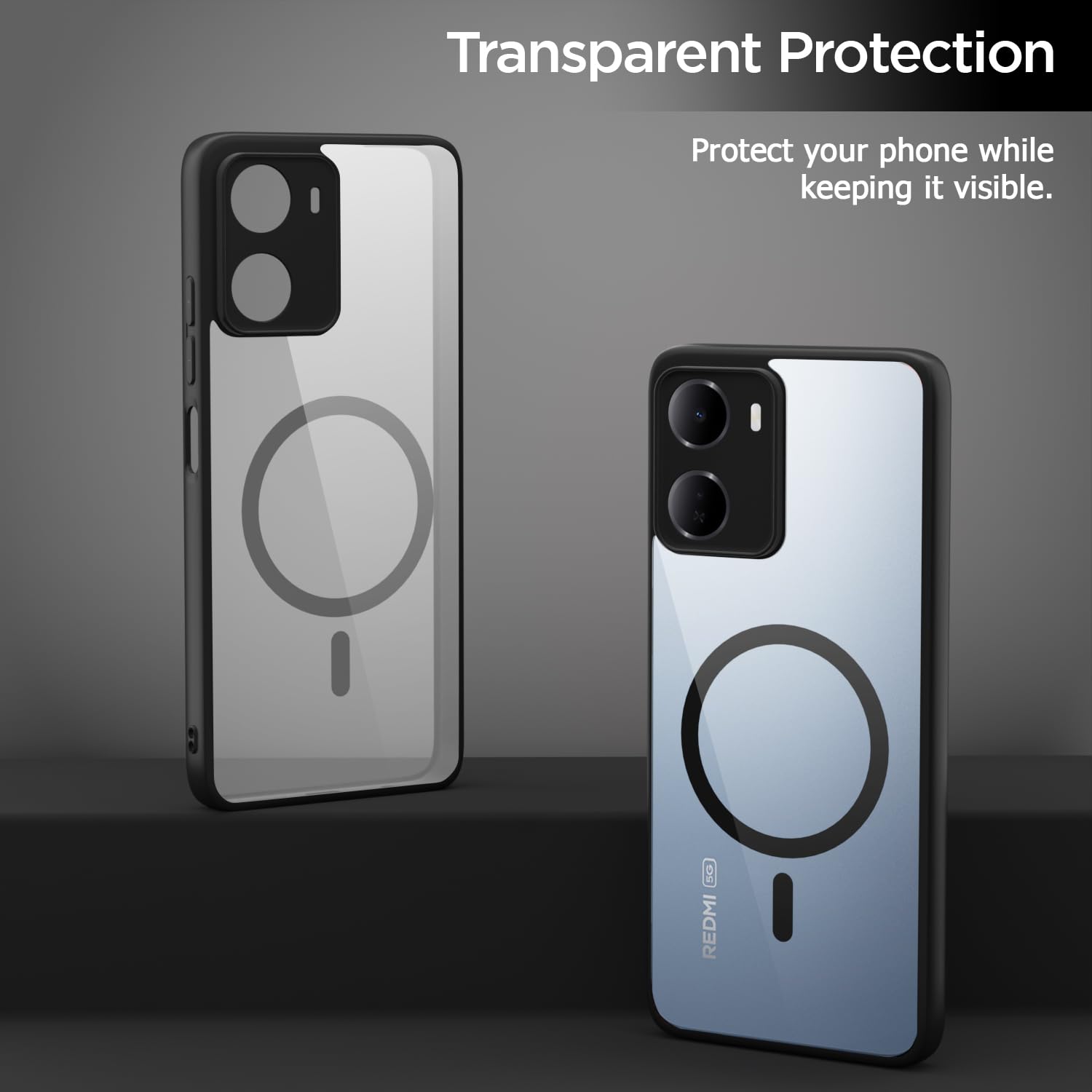 Pikkme black mag-safe mobile cover for Redmi 15A 5G – photo 3