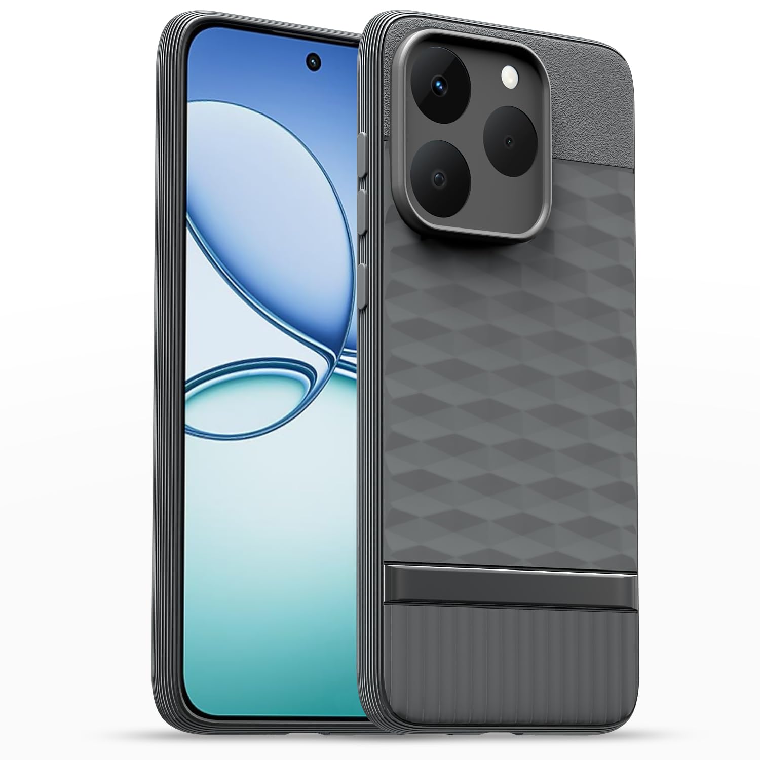 Realme 15T/Narzo 90 5G Silicone mobile back cover in grey by Pikkme