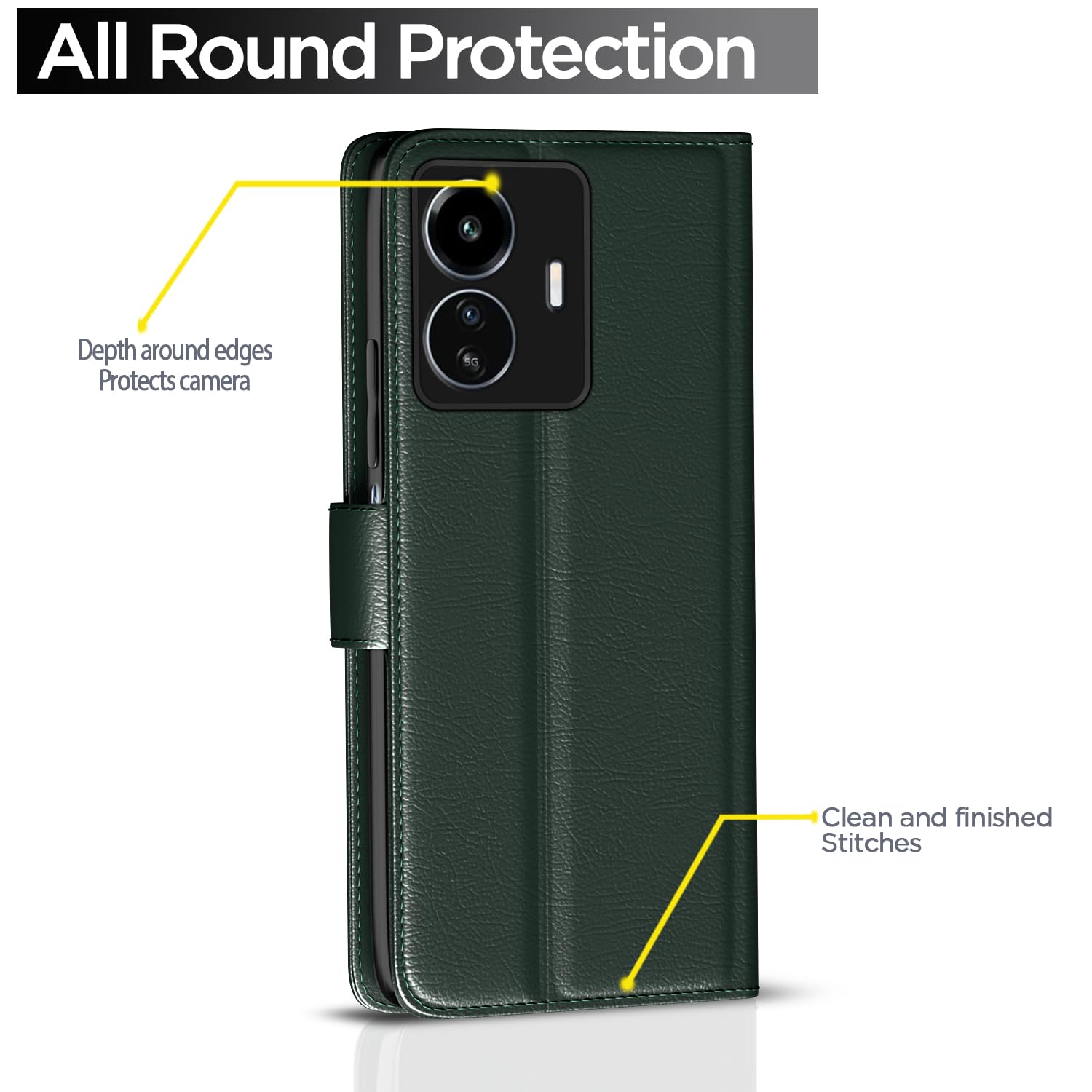 Pikkme green Wallet flip case for iQOO Z6 Lite 5G – photo 4