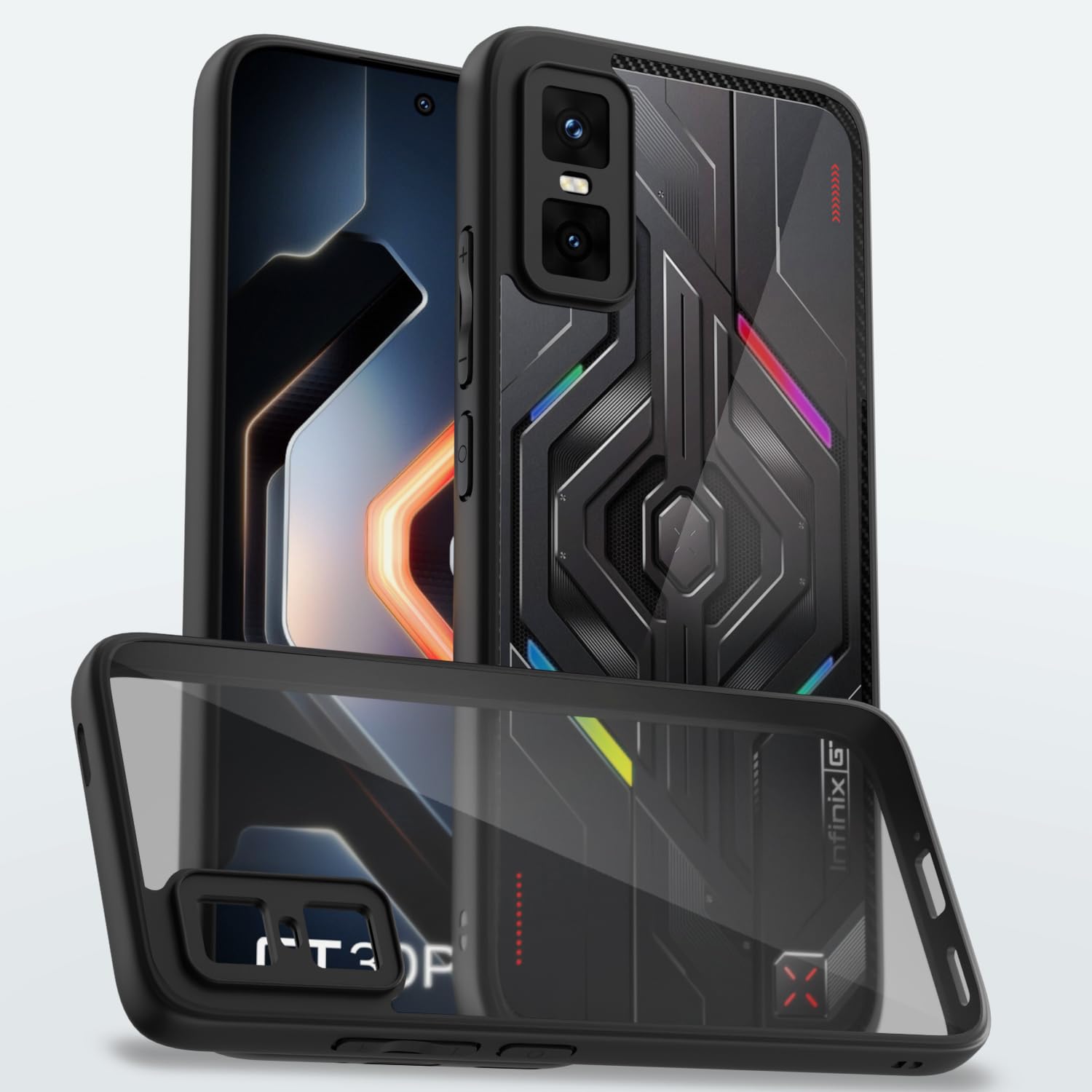 Black Hybrid phone cover for Infinix GT 30 Pro 5G – Pikkme