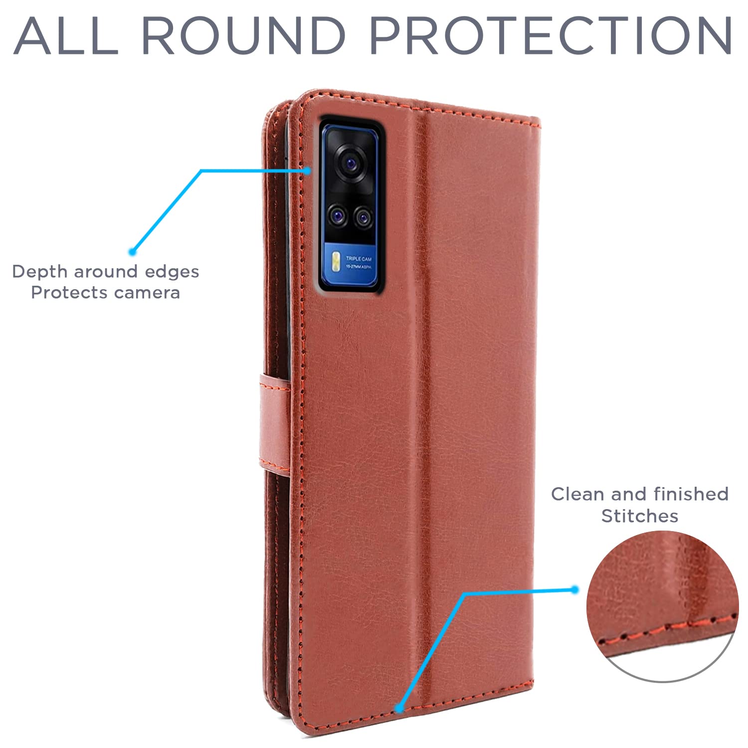 Pikkme Vivo Y31 / Y51   Flip Vintage Flip Cover | Brown