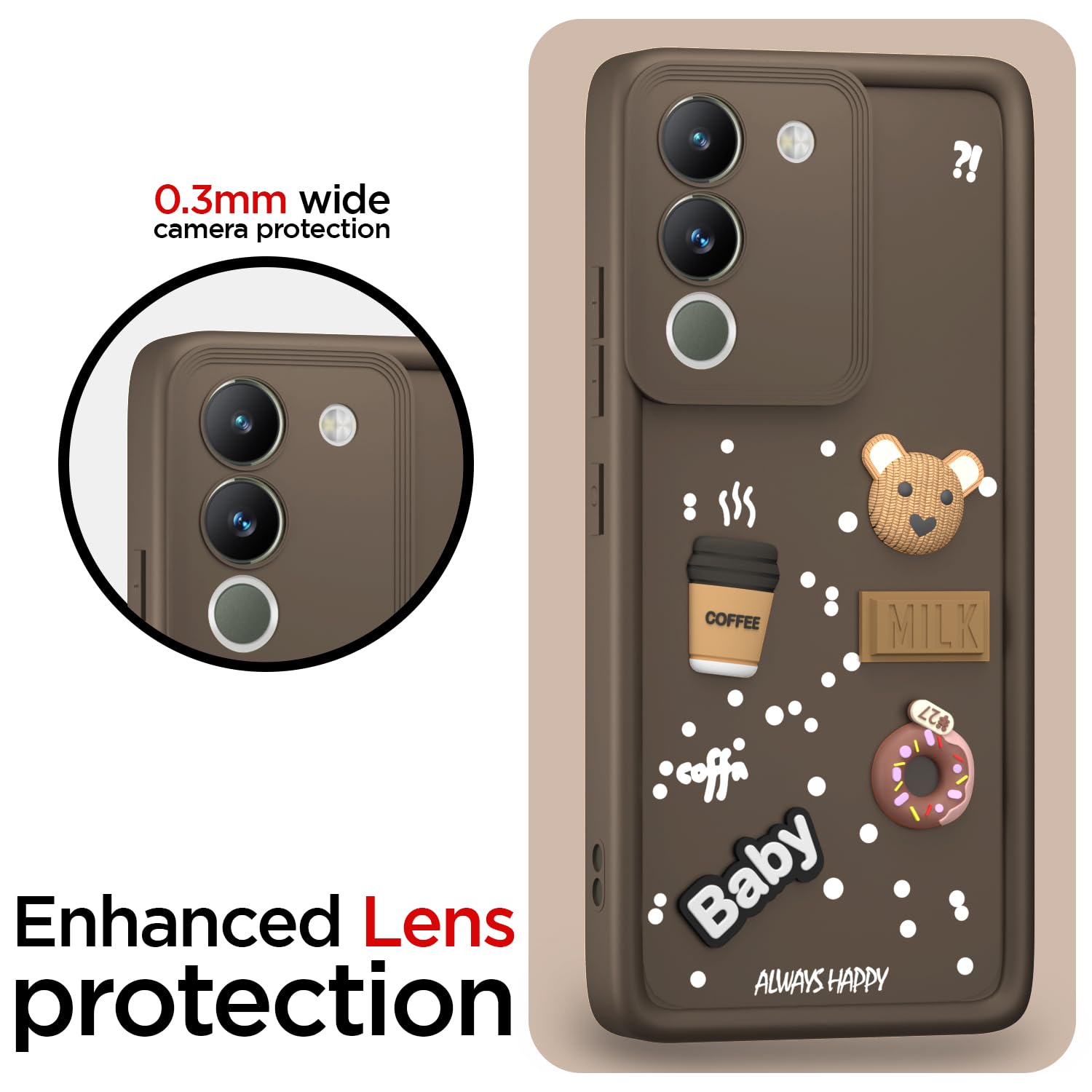 Pikkme brown Silicone phone cover for Vivo Y200 5G/3D – photo 5