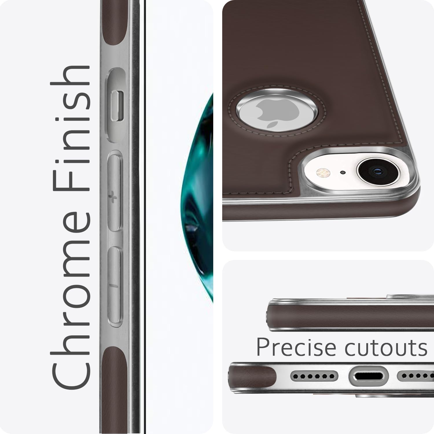 iPhone 7/8 Leatherback mobile cover in chrome coffee by Pikkme – photo 5