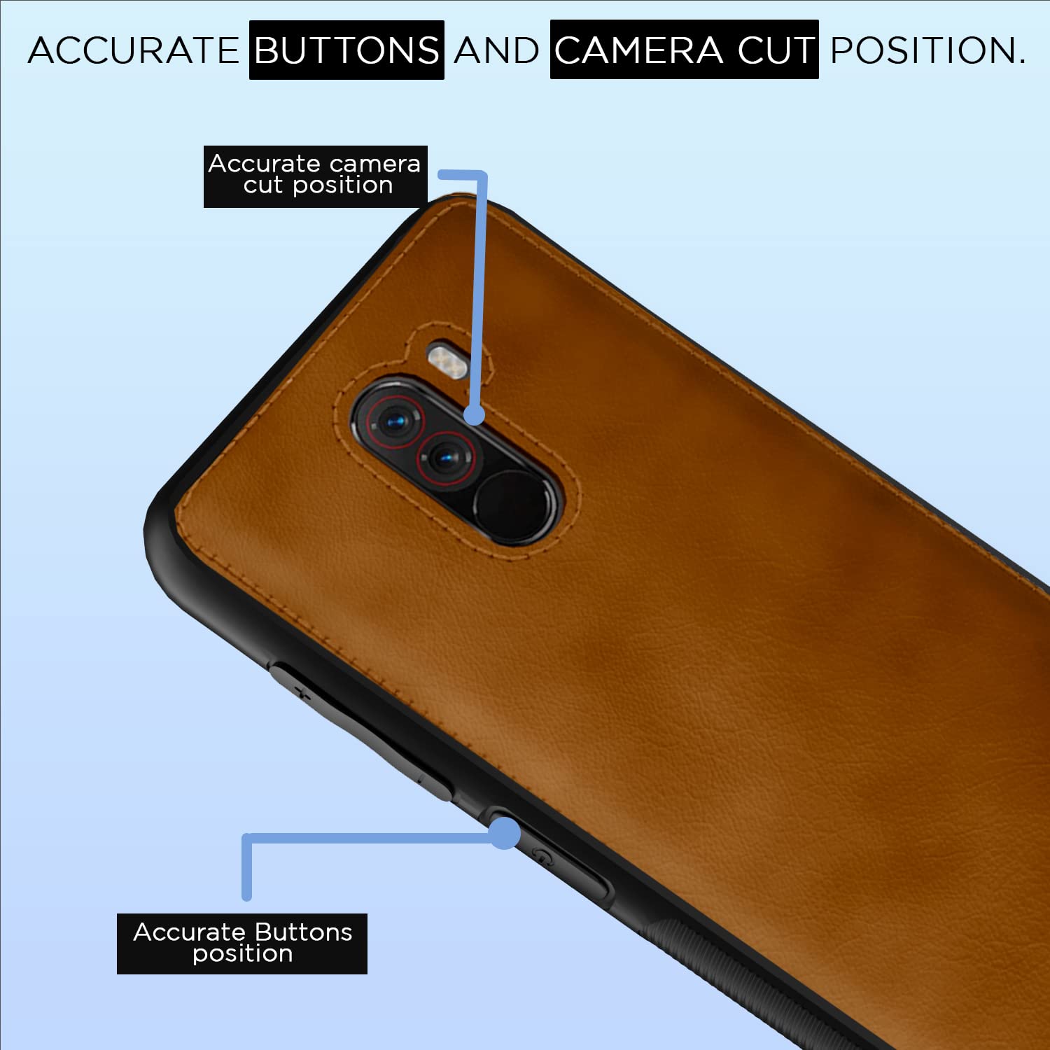 Pikkme Poco F1 Leather brown back cover – photo 6