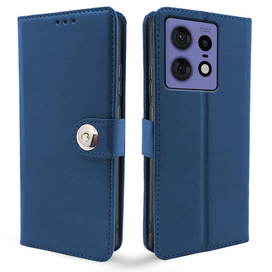 Pikkme Moto Edge 50 Pro 5G Button Flip Cover (Blue)