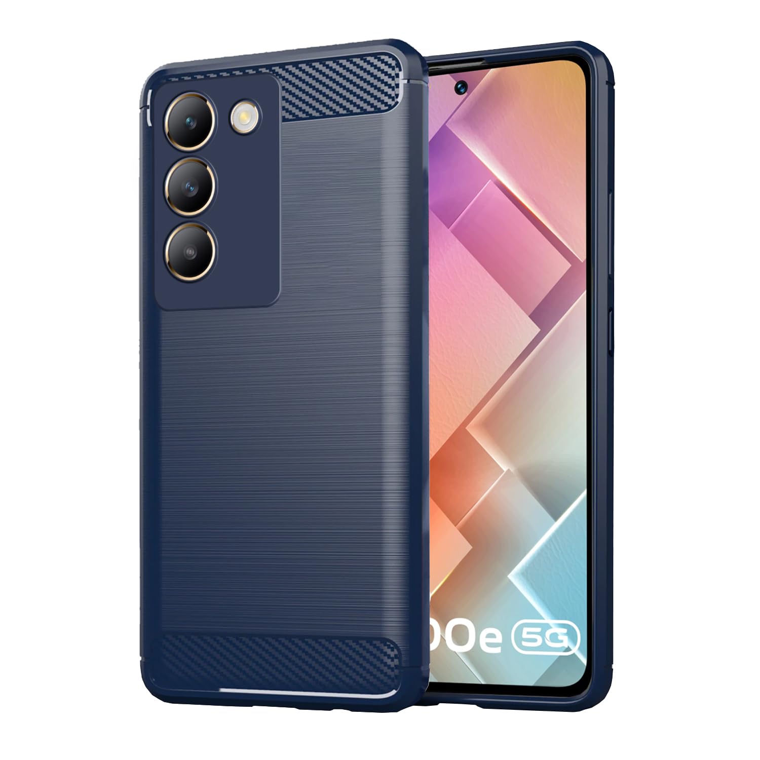  Vivo T3 5G / Vivo Y200e 5G Hybrid Carbon Fiber Back Cover - Blue 