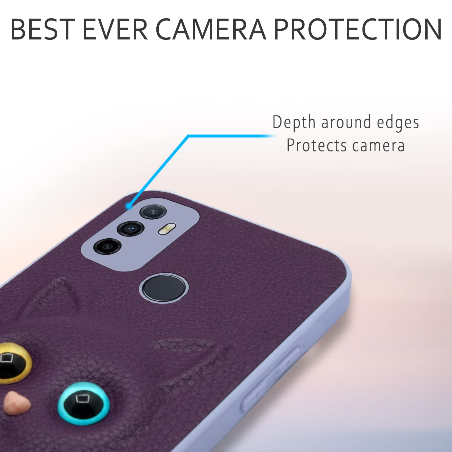 Pikkme Oppo A53 Kitty Back Cover (Purple)