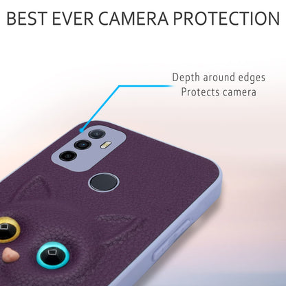 Pikkme Oppo A53 Kitty Back Cover (Purple)