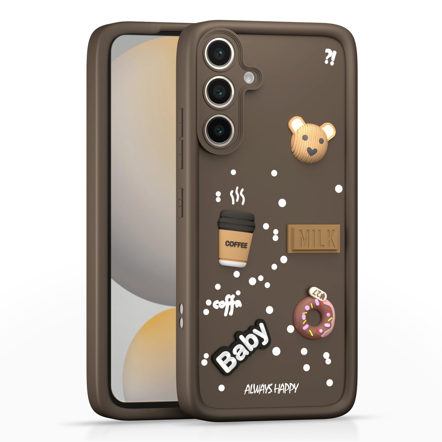 Brown Silicone phone cover for Samsung S24 FE 5G/3D – Pikkme