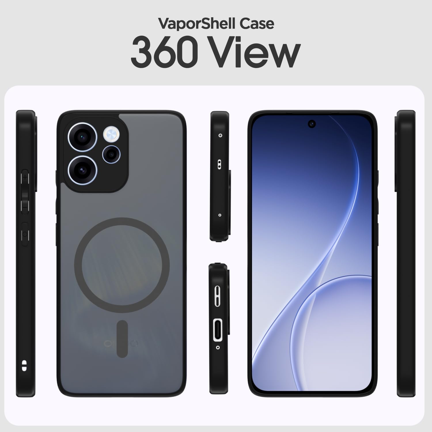Pikkme black smoke mag-safe mobile back cover for Oppo Reno 15F 5G – photo 2