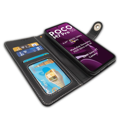 POCO M7 Pro 5G Magnetic wallet flip cover in grey by Pikkme – photo 5
