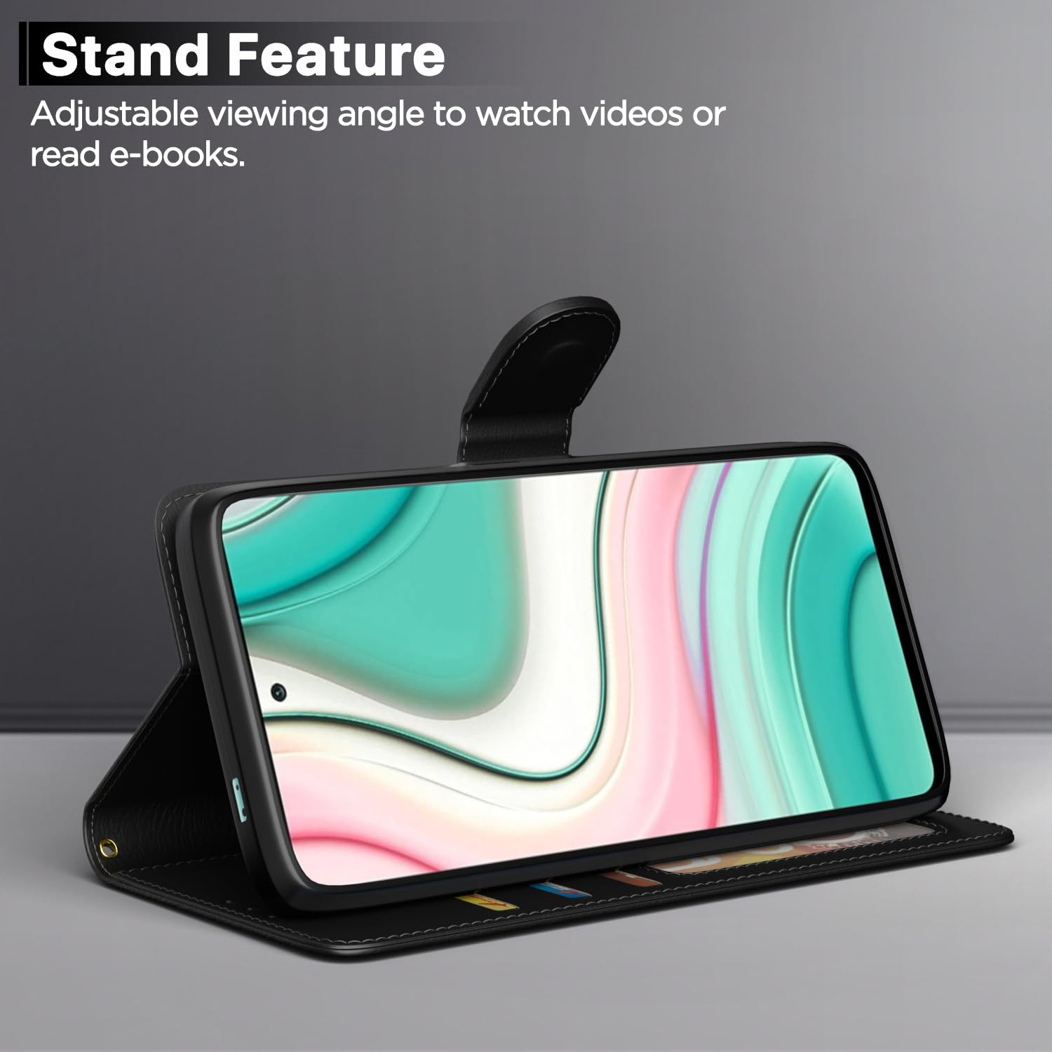 Mi 10i Wallet wallet flip cover in black by Pikkme – photo 3