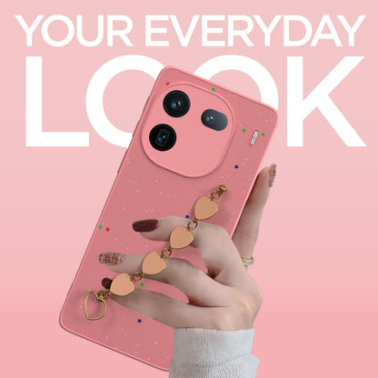 Pikkme iQOO 12 5G Sparkling Soft TPU Chain Back Cover (Pink)
