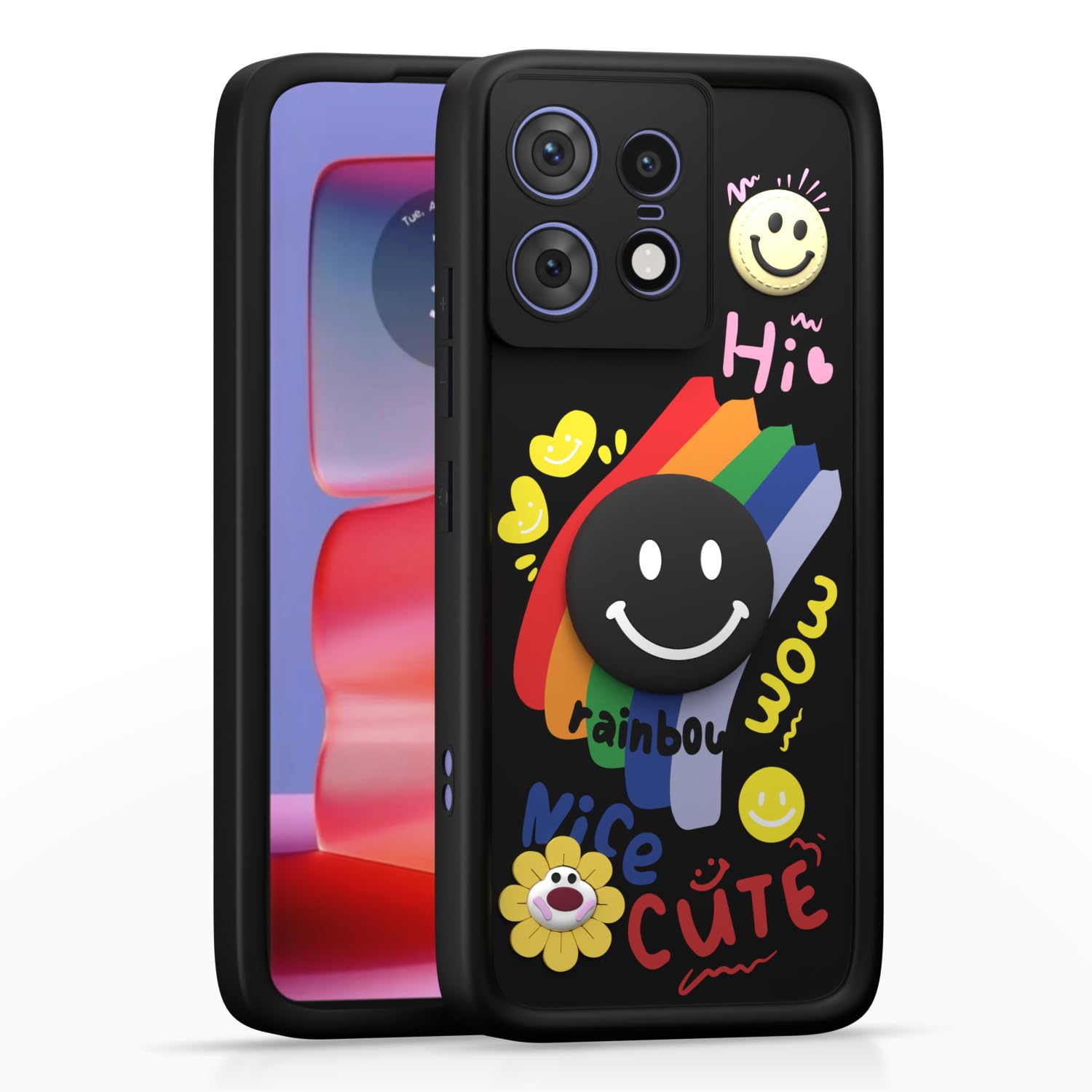Moto Edge 50 Pro 5G Soft Silicone mobile cover in black by Pikkme