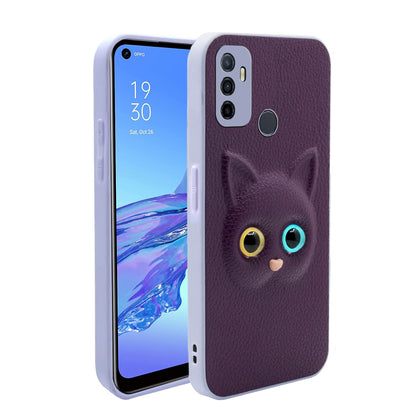 Pikkme Oppo A53 Kitty Back Cover (Purple)