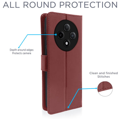 Pikkme brown Wallet wallet flip cover for Oppo F27 Pro Plus 5G – photo 4