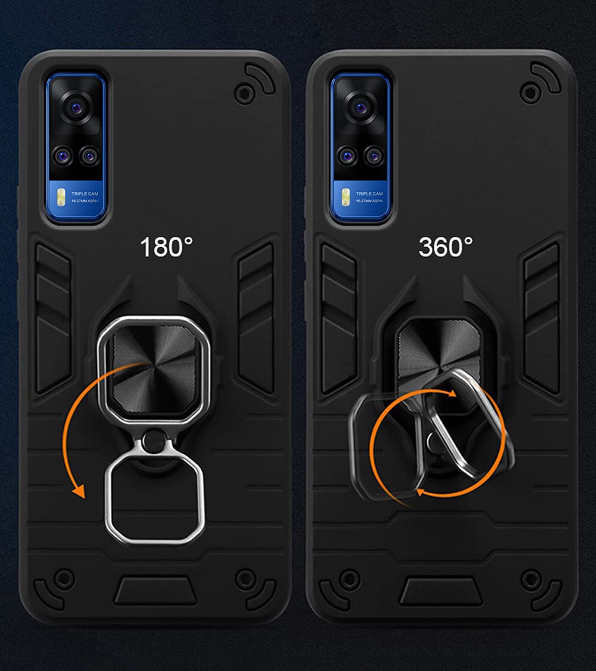 Vivo Y51 mobile back cover in black by Pikkme – photo 3