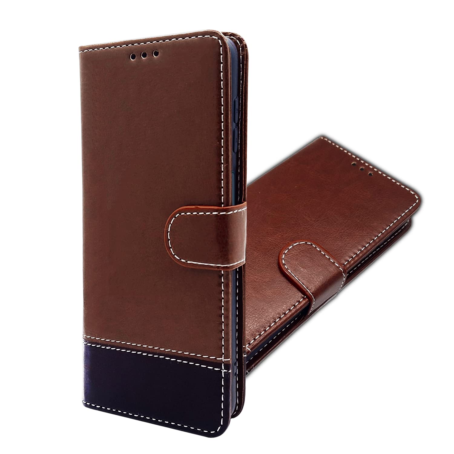 Pikkme brown & coffee Magnetic wallet flip cover for Realme 9/8s/8/Narzo 30 5G