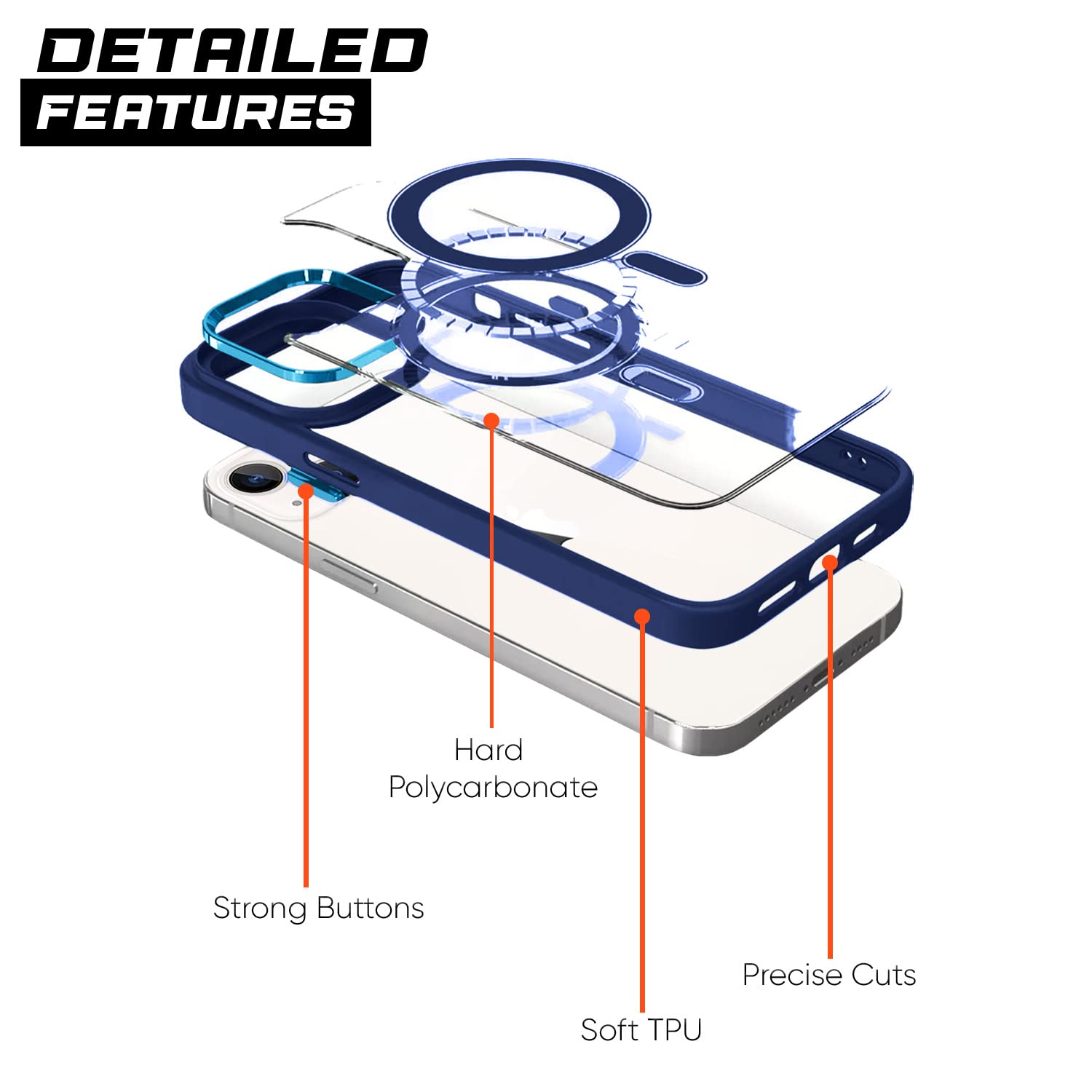 Pikkme iPhone 14 Magsafe Back Case (Blue)