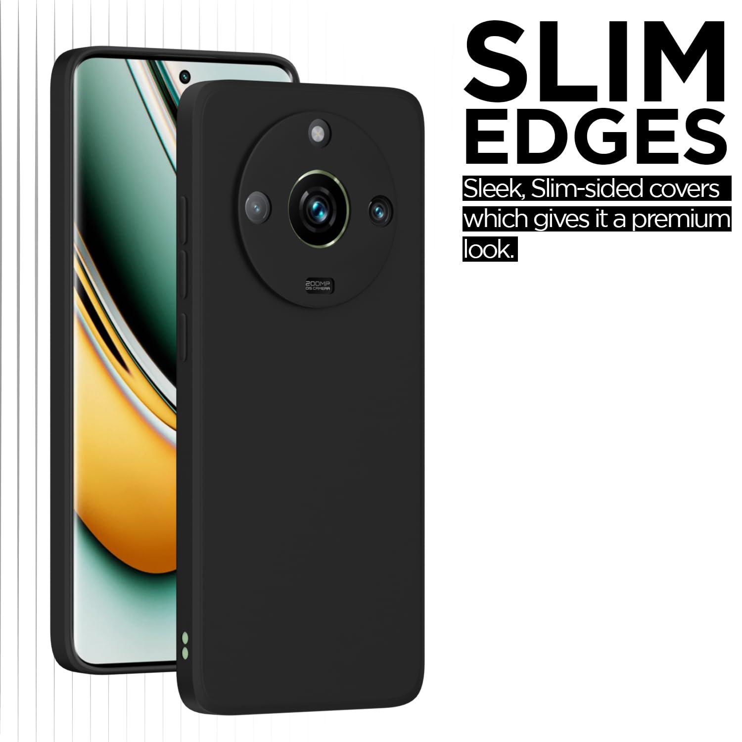 Pikkme Realme 11 Pro/11 Pro Plus 5G Liquid Silicone black mobile back cover – photo 6